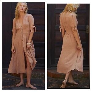 NEW Free People Love of My Life cotton gauze midi dress